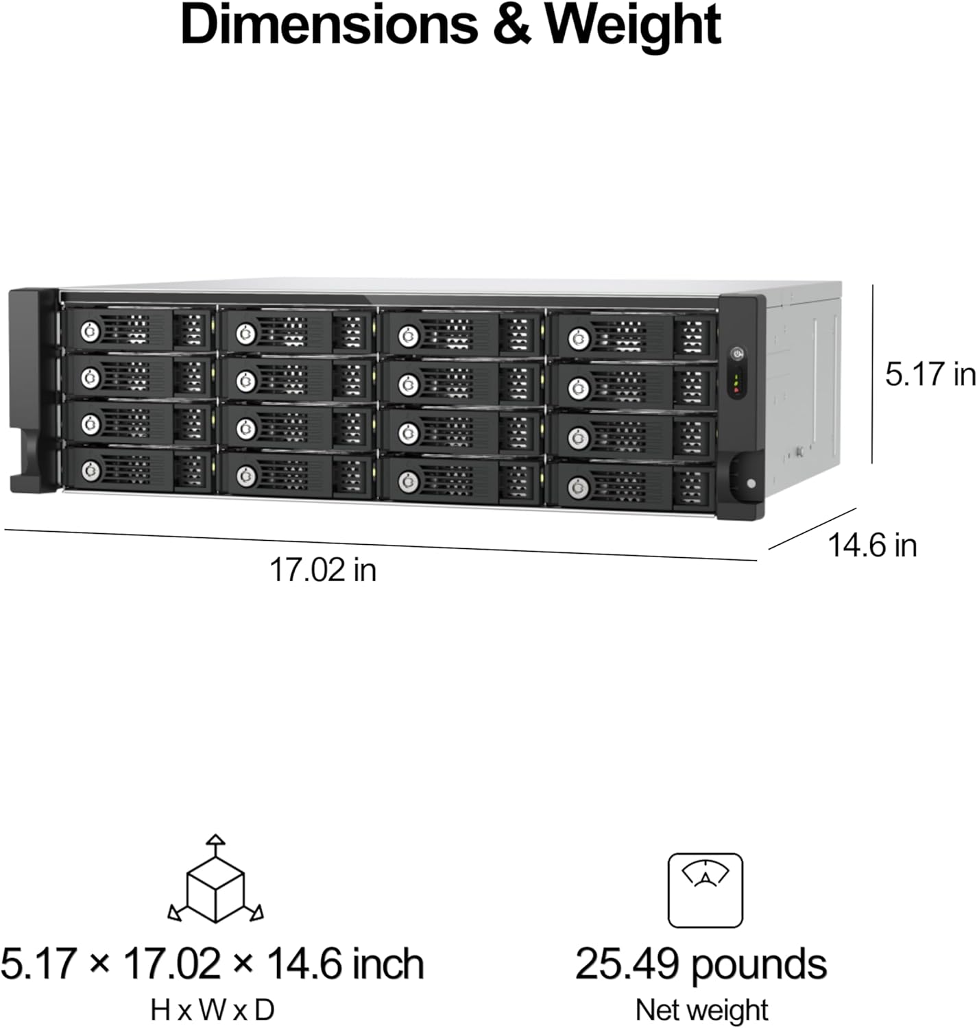 QNAP TL-R1600PES-RP-US 16 Bay 3U Short Depth rackmount PCIe Interface SATA JBOD for petabyte-Scale Expansion (Diskless)