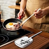 Vista 6 de Divertido soporte grande para cucharas de cerámica, descanso para cucharas para estufa, descanso para cucharas blanco estilo granja para chef