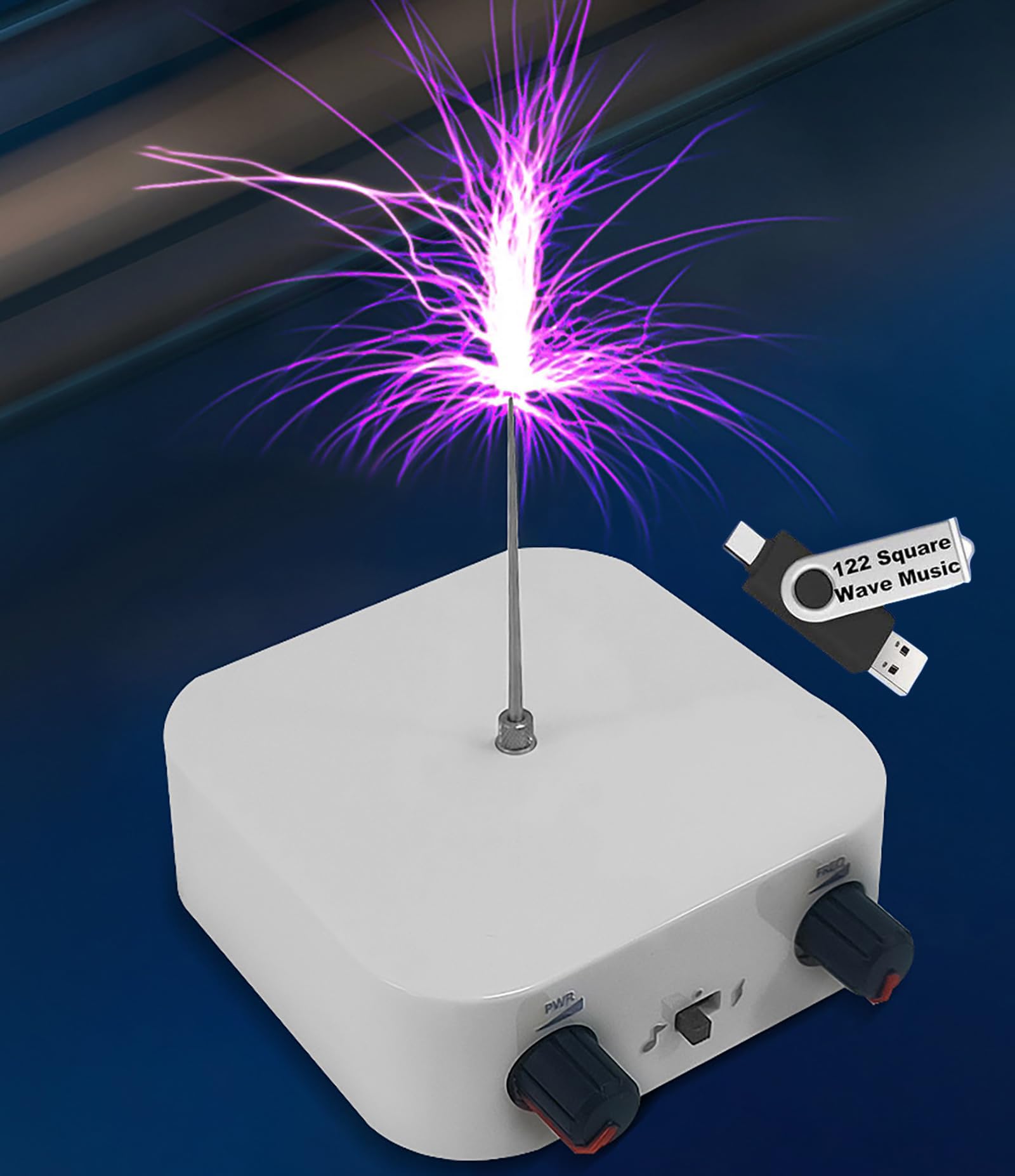 Tesla Coil Music Solid State Bluetooth Tesla Coil Głośnik Dotykowy Sztuczna Błyskawica Spark Gap Arc Generator Pulpit Zabawka Łuk Plazmowy Głośnik Elektryczna Bezprzewodowa Transmisja Nauka