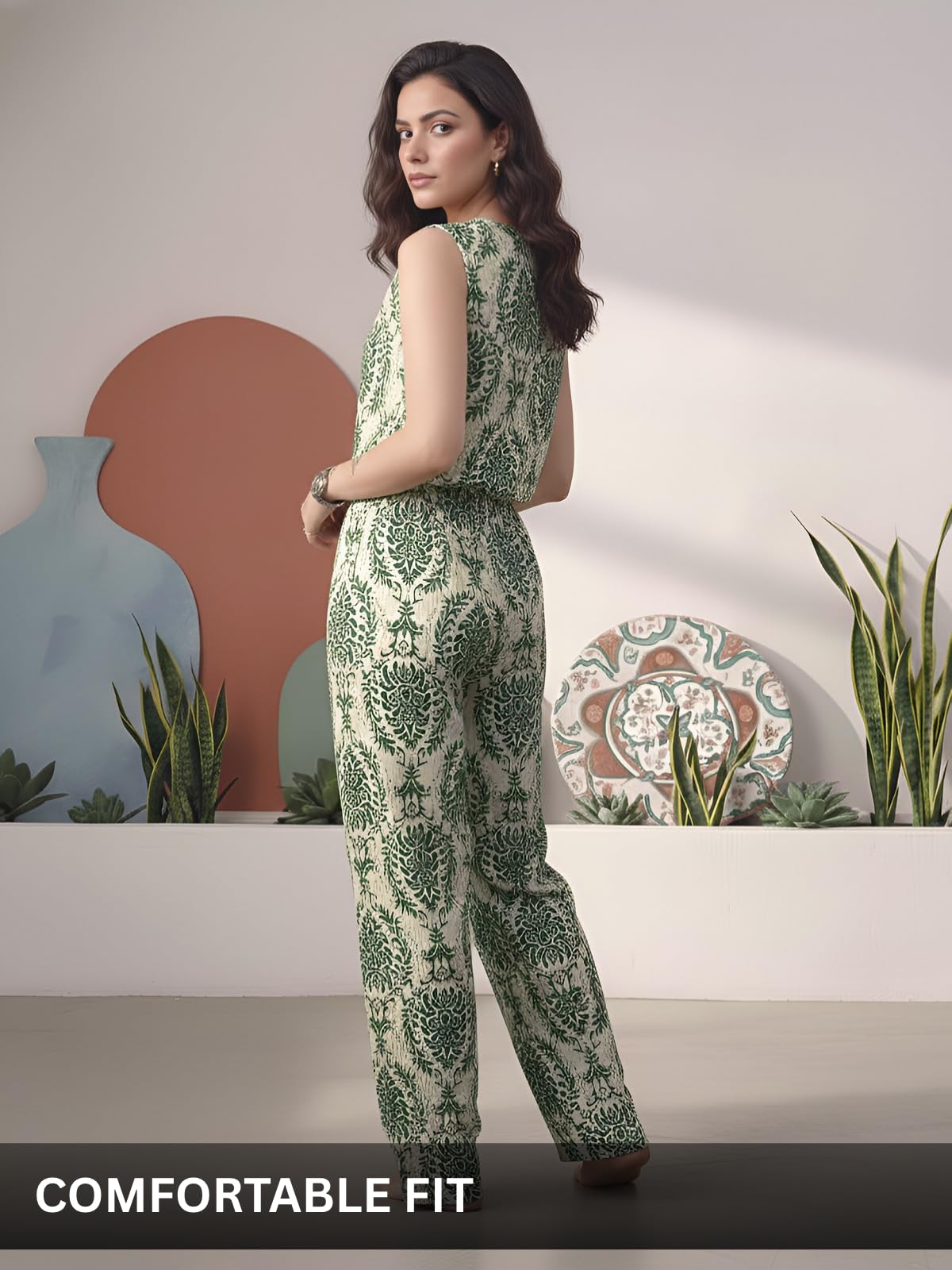 Leriya Fashion Co-ord - Conjunto elegante para mujer, conjunto de cordón de verano coreano para mujer, overol para traje de fiesta occidental, ropa formal de oficina y aspecto casual, conjunto de