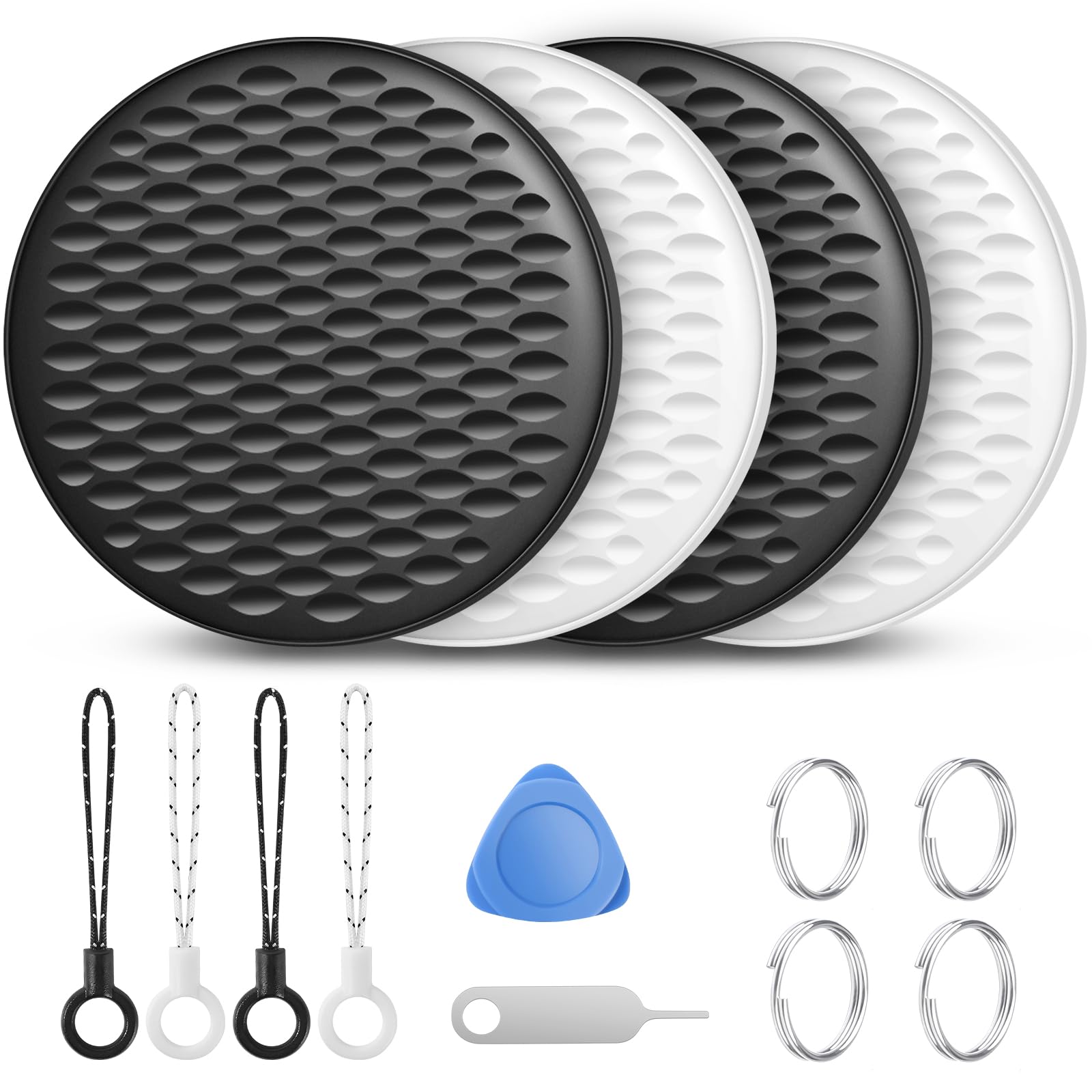 Air Tracker Tags-4 Pack for Apple Find My (iOS Only), Bluetooth Tracker Smart Tracking Tag with 100dB Sound and Replaceable Battery, Key Finder Item