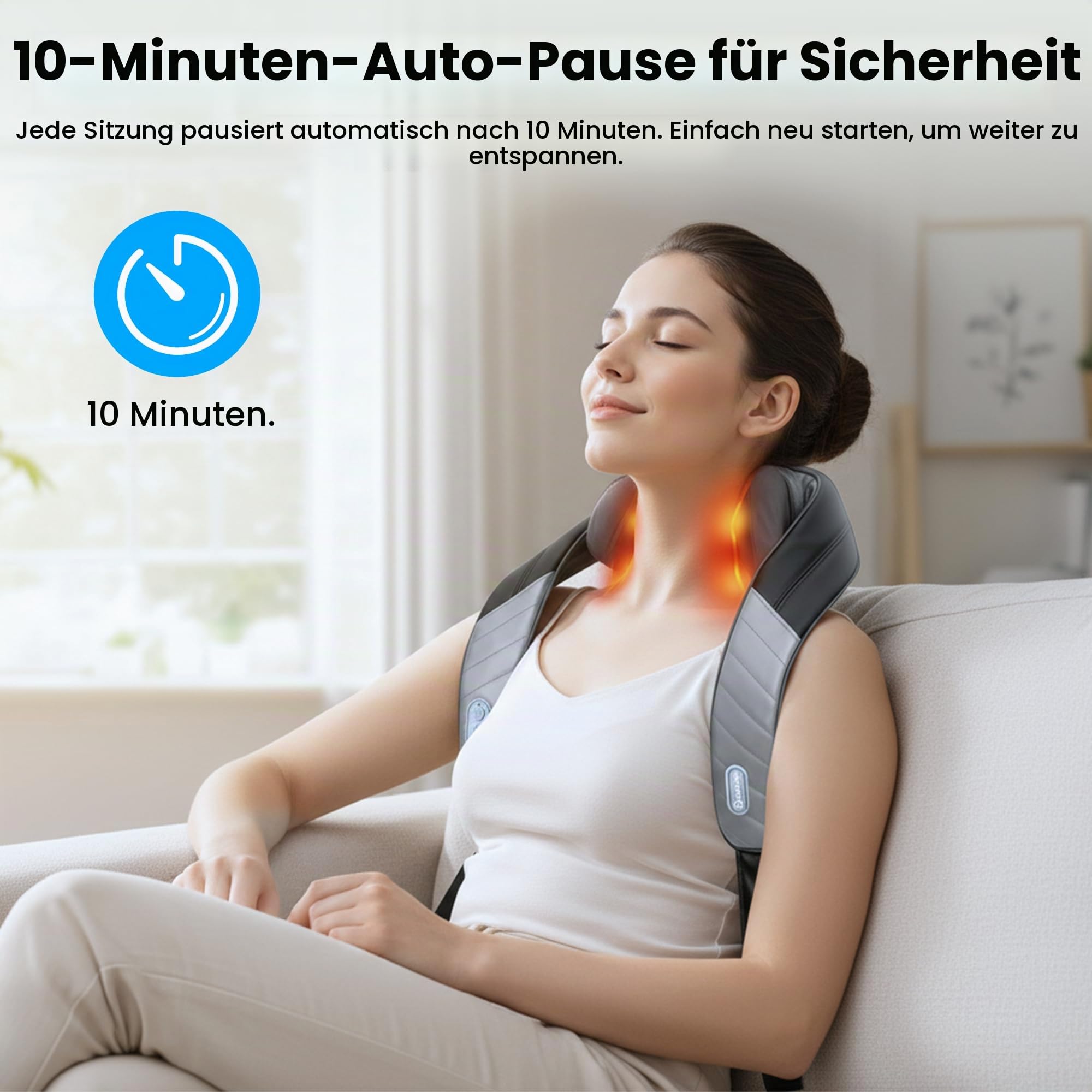 COMFIER Kabelloses Shiatsu Nackenmassagegerät mit Wärme | 4D Tiefenknetmassage für Nacken, Schultern und Rücken, 3 Modi, PU-Leder, Tragetasche, Geschenk für Frauen und Männer