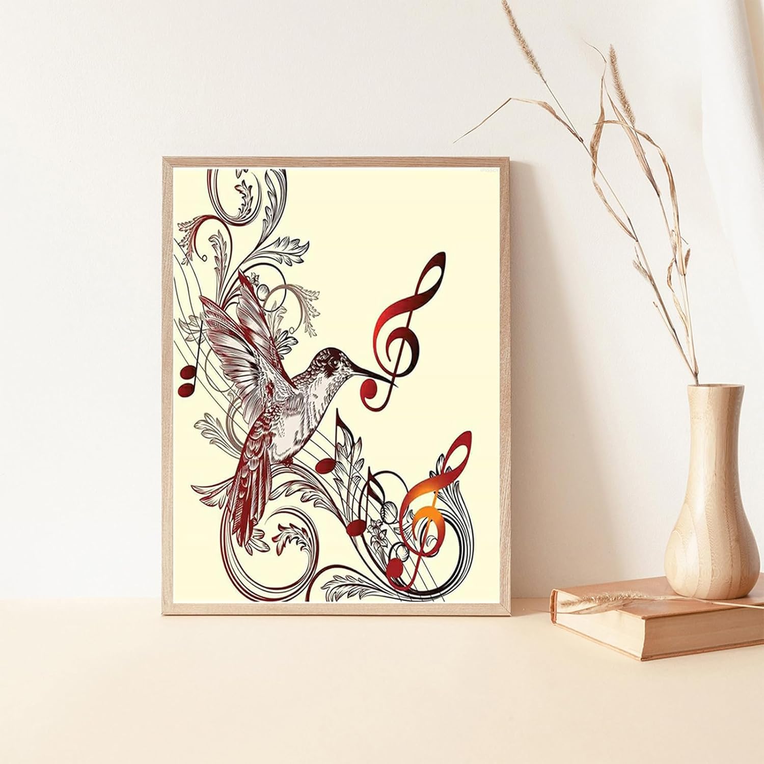 Musical Note DIY 5D Diamond Painting Kits for Adults, Diamond Art Full Drill Embroidery Arts Craft, Colorful Musical Notation Painting by Number Rhinestone Pasted for Home Wall Decor 12x16 inch
