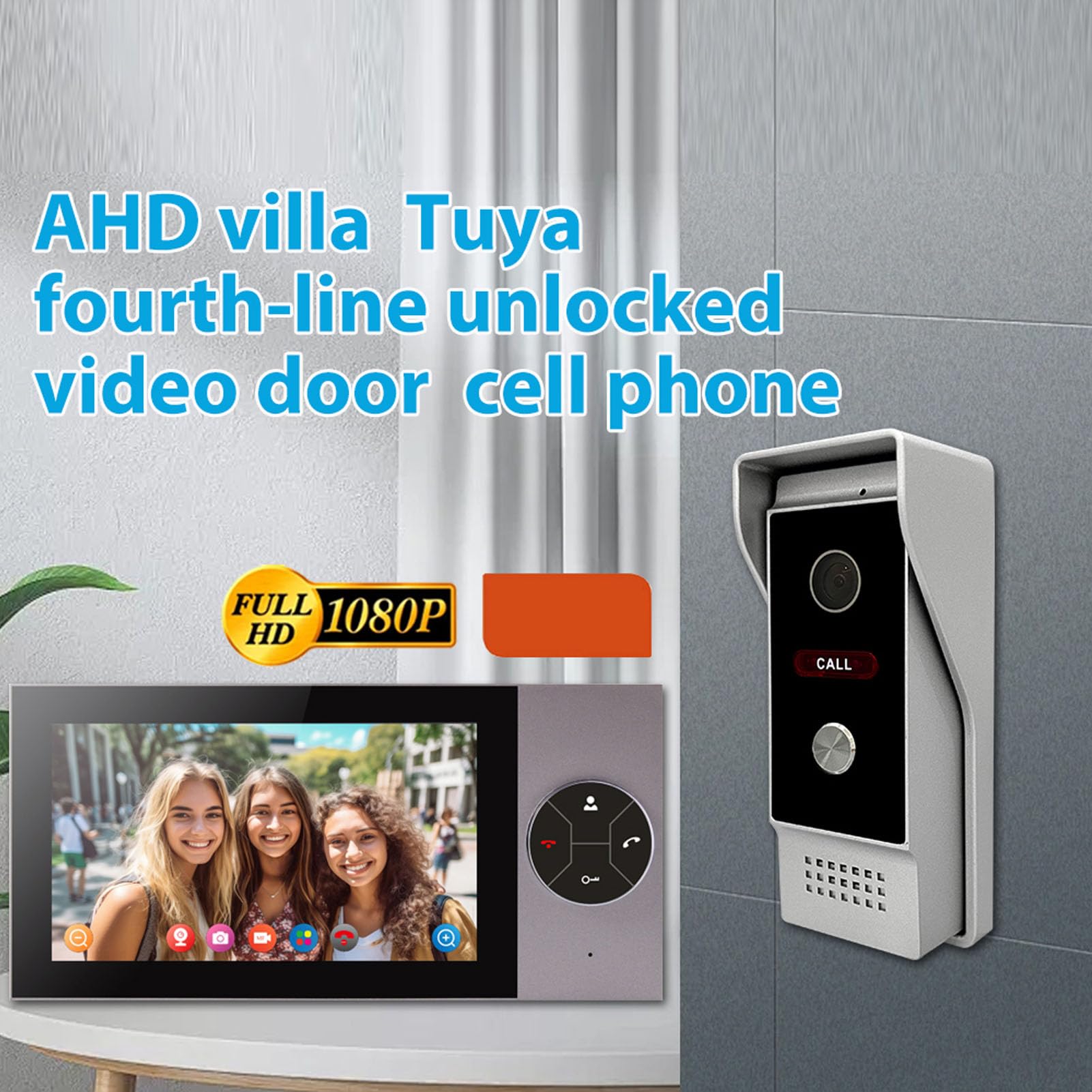 Videocitofono Cablato, Campanello Touch Screen 7 Pollici con Monitor Fotocamera per Appartamento in Villa, Monitoraggio Sblocco Doppia Via,Visione Notturna, Grandangolo (Spina europea)