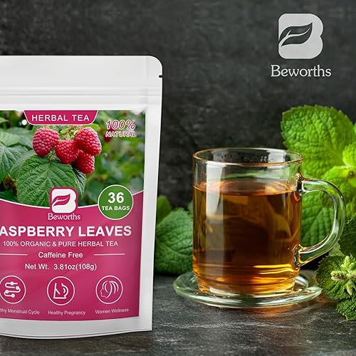 Miniatura 7 de Organics - Té de hoja de frambuesa roja, té de hierbas de frambuesa premium, hierba de frambuesa, té de ciclo saludable para mujeres, té de