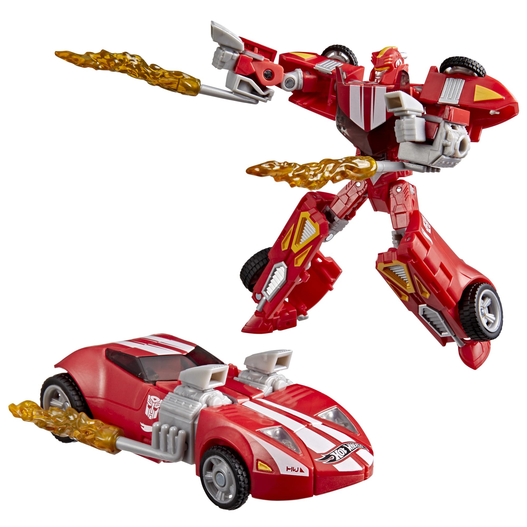 Transformers Collaborative Hot Wheels(R) x Red Twin Mill, Deluxe Class 5-Inch Robot Action Figure Converts to Racecar, Car Toys for Ages 8+