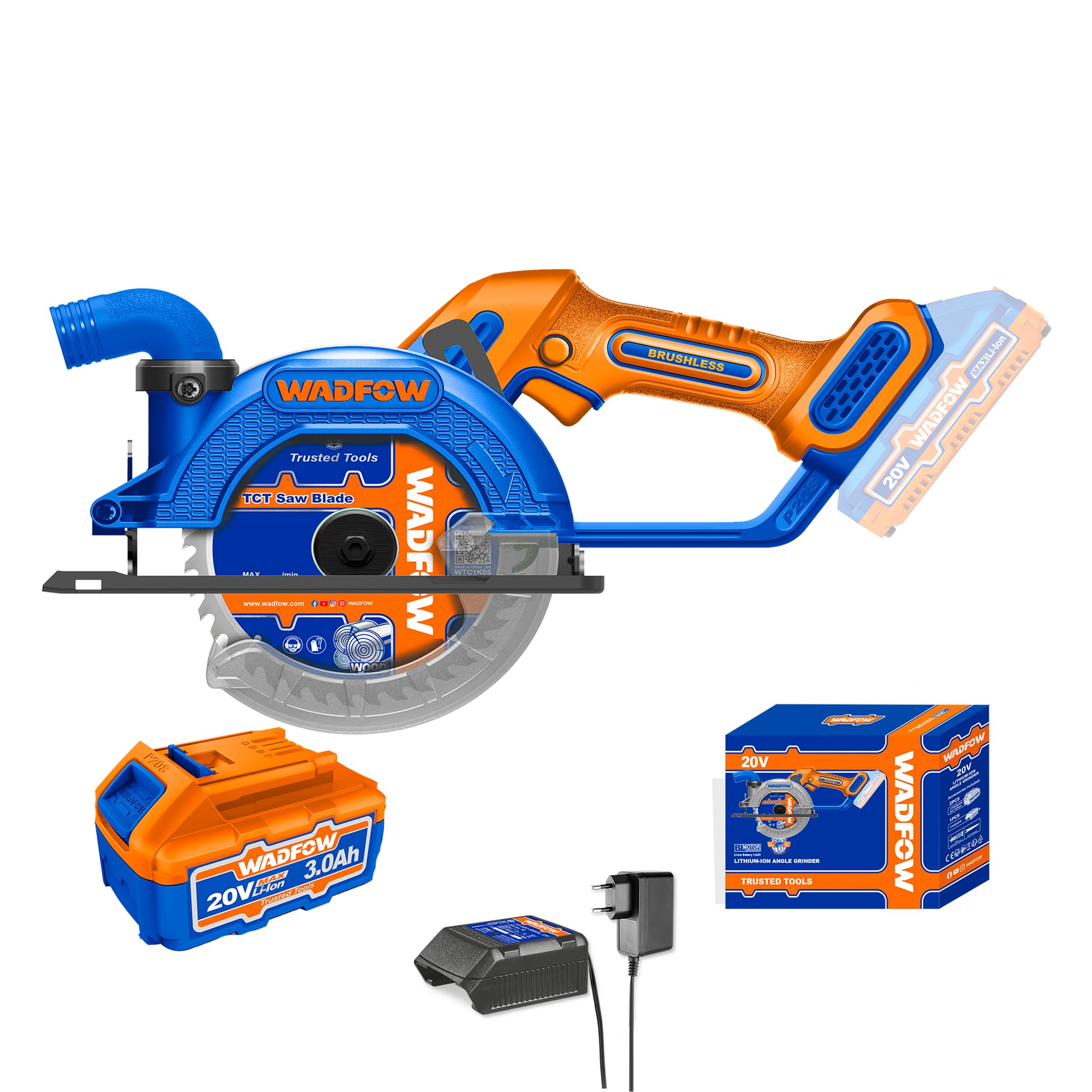 WADFOW Cordless Circular Saw, Brushless Motor, 6300 rpm, Blade Diameter: 140mm(5-1/2), Dust Extraction, Adjustable Cutting Depth and Bevel Cutting, Wood Cutting Tools, Saw Machine, Circular Saw (B0D9YMX9Y2) Amazon Price History, Amazon Price Tracker