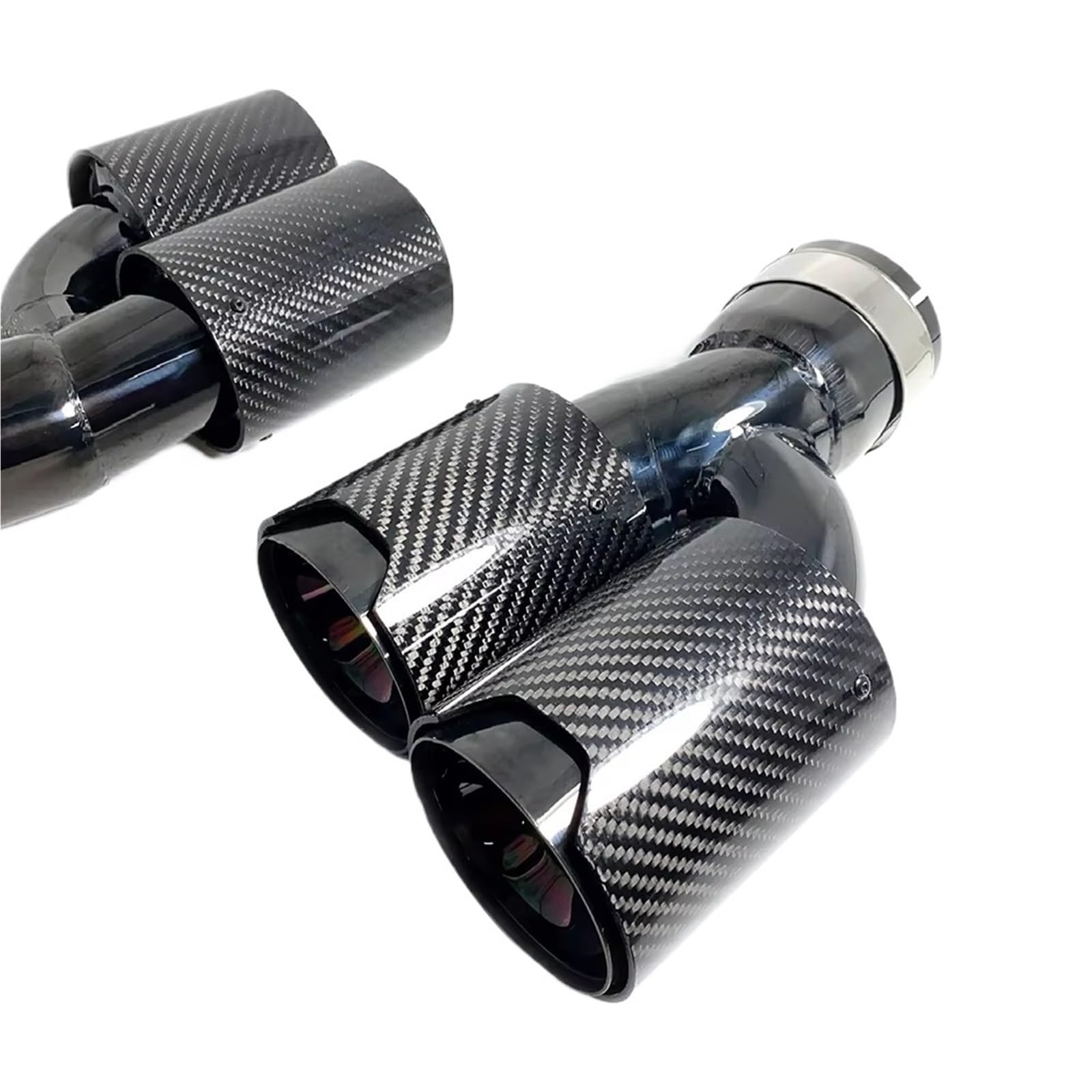 Scarico Coda Telaio Trim 1 paio di terminali di scarico doppi in acciaio inossidabile con punta a forma di H per BMW 525i 528i 530i G30 G31 2018 Tubo di scarico serie 5