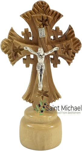Cruz de Jerusalén de 3,4 pulgadas de madera de olivo hecha a mano en Tierra Santa Cruz de Jerusalén de 3,4 pulgadas de madera de olivo hecha a mano en Tierra Santa