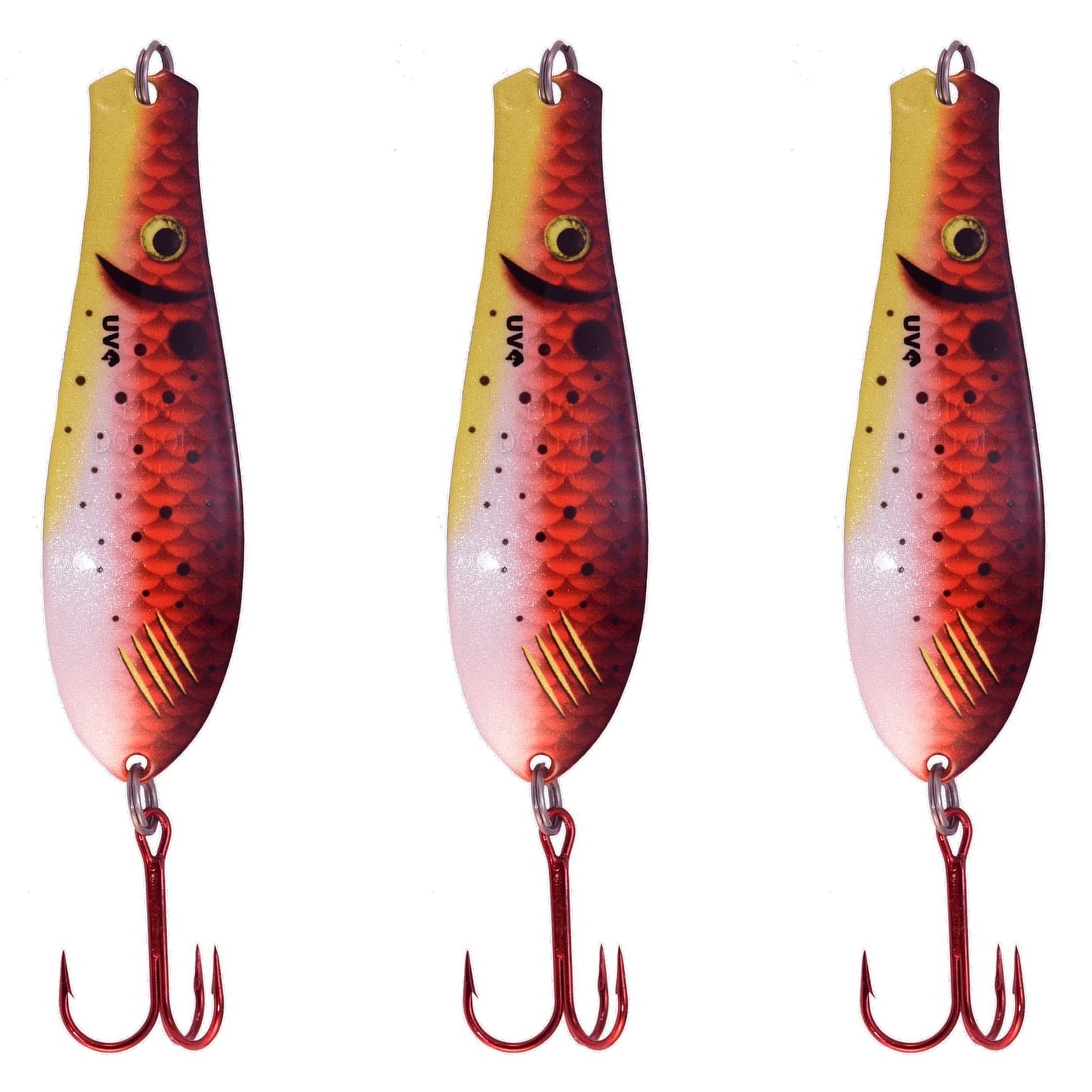 Doctor Spoon Premium Ultra Violet Fishing Spoons - Featuring Innovative Image and Ultra Violet Finish Technology - Great for Jigging, Trolling, and Casting Fresh and Salt Water 3 Pack