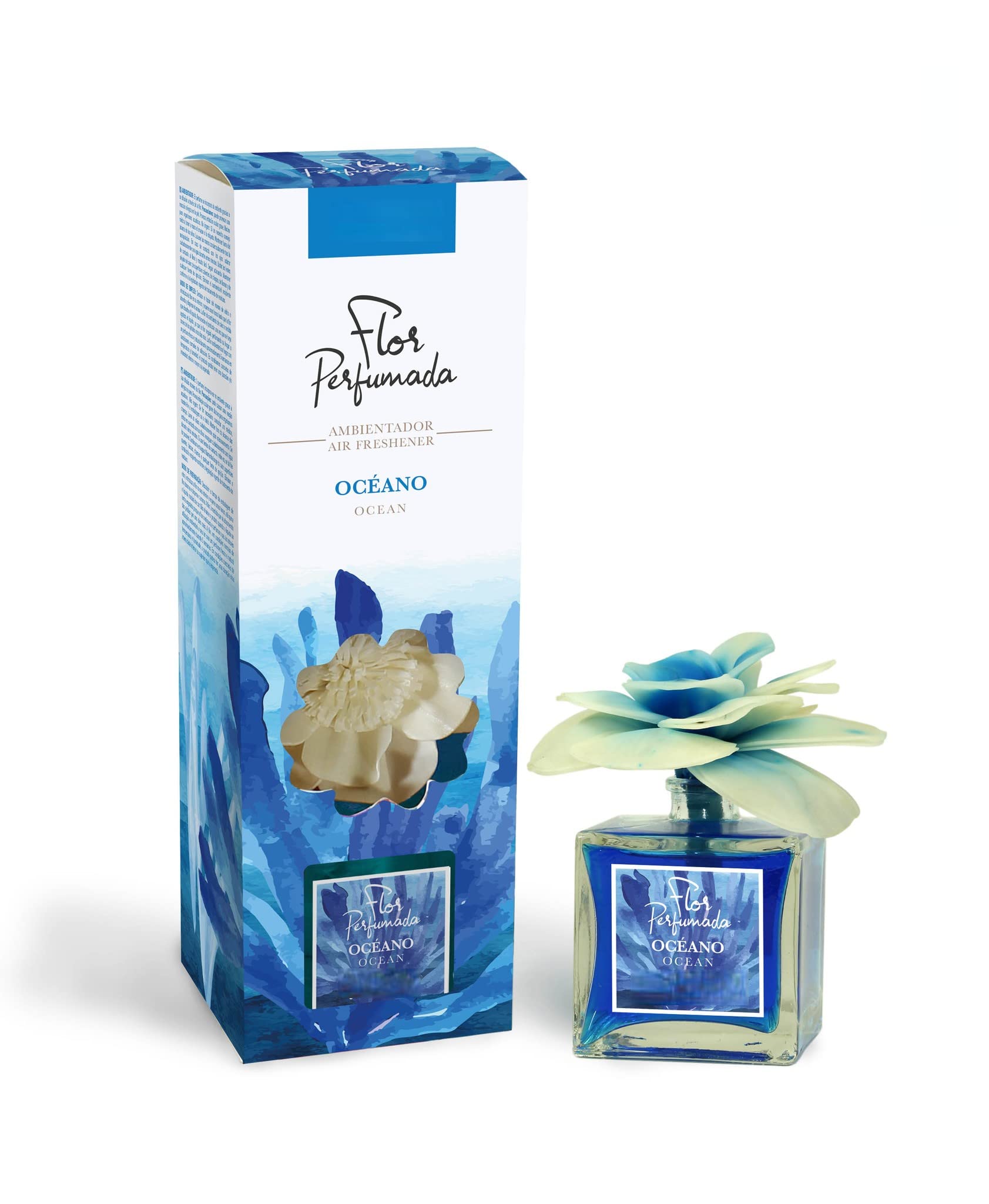 PACK 6 Ambientador Perfumes. Difusor de Flor perfumadas.Difusor de Flor con aroma AMB. FLOR 90ml OCEANO(PLUS HOME)