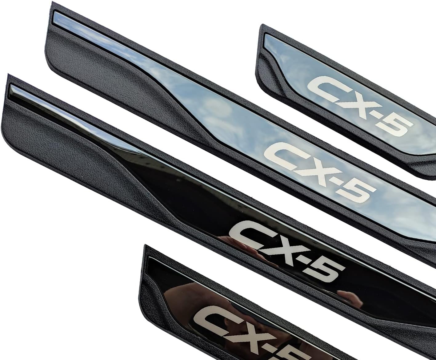 GZBFTDH Door Sill Trim Plates Compatible with Mazda cx-5 cx5 2013-2022 2023 2024, Accessories Parts Protector Door Entry Guard Plate Trim Cover Auto Interior Accessory Kick Panels Scuff
