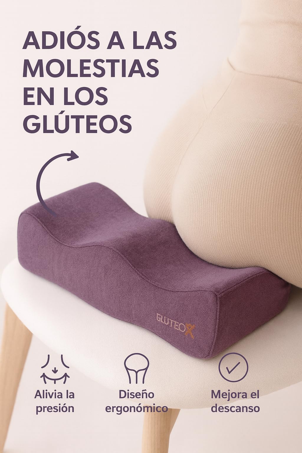 Cojín Realzador de Glúteos – Almohada Ergonómica para Silueta Definida y Postura BBL – Ideal para Ejercicio, Yoga y Pilates – Comodidad y Estilo en Casa, Oficina o Coche – Hecho en España