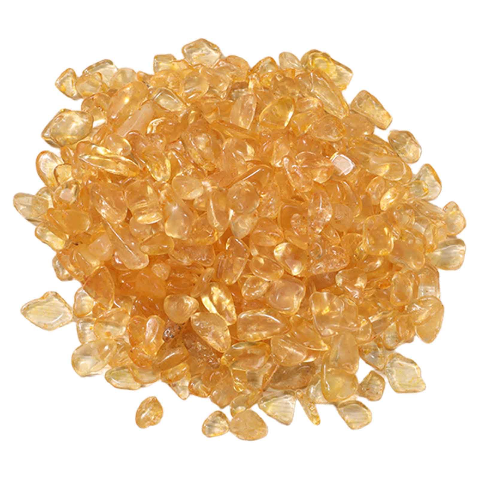 FLYIODFCXV crystal stone, 2.2LB Citrine Crystal Chips, for Fountain Vase Filler Planters Decorative Reiki Energy Balancing(5~7mm/2.2lb)