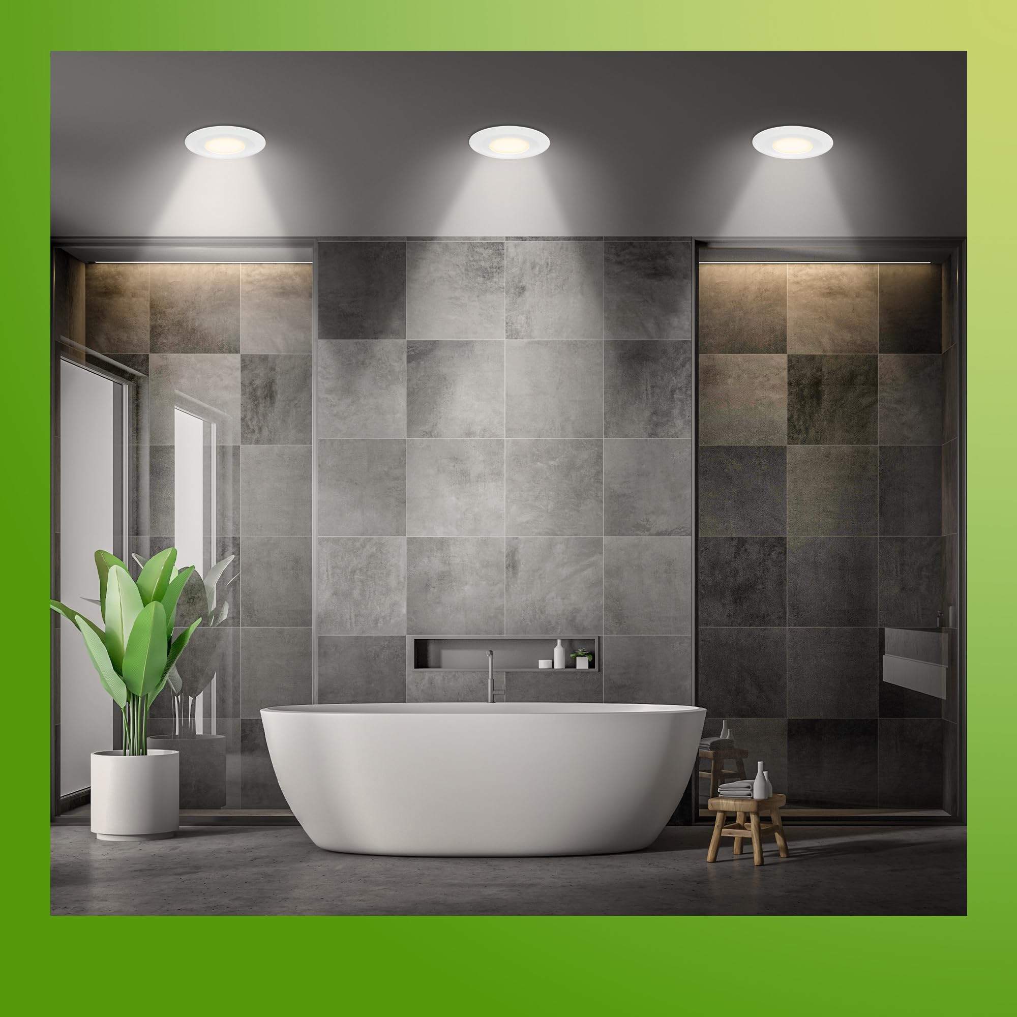 Briloner - Set di 3 faretti da incasso per bagno a LED 230V alloggiamento riciclato al 50%, cambio di temperatura colore, dimmerabile, IP44, Ra90, LED spot, piatto, 68mm, 90x30mm (DxH), bianco
