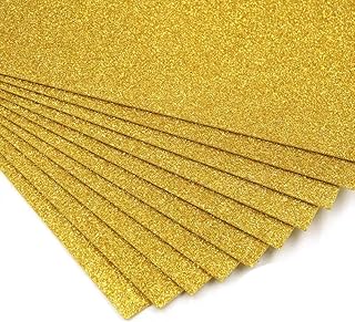Paquete de 10 hojas de espuma con purpurina de 20 x 30 cm, 2 mm de grosor, papel de espuma EVA brillante para proyectos de arte, aula, manualidades, fiesta de cosplay (amarillo)
