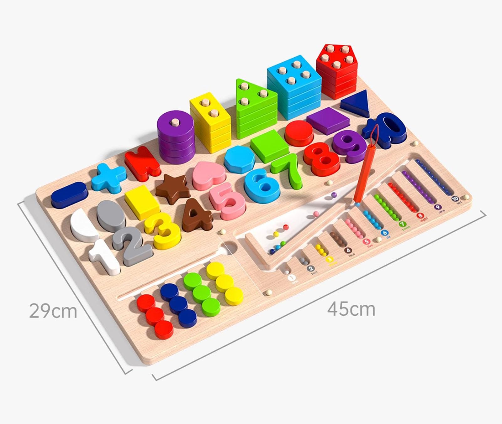 Hölzernes Montessori-Mathematikspielzeug Formensortier- und Zahlenzuordnungspuzzle mit magnetischem Labyrinth