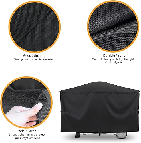 Vista 52 de Cubierta para parrilla Weber SmokeFire EPX6 de 65 pulgadas para parrilla de pellets de leña, resistente al agua, para exteriores, accesorios