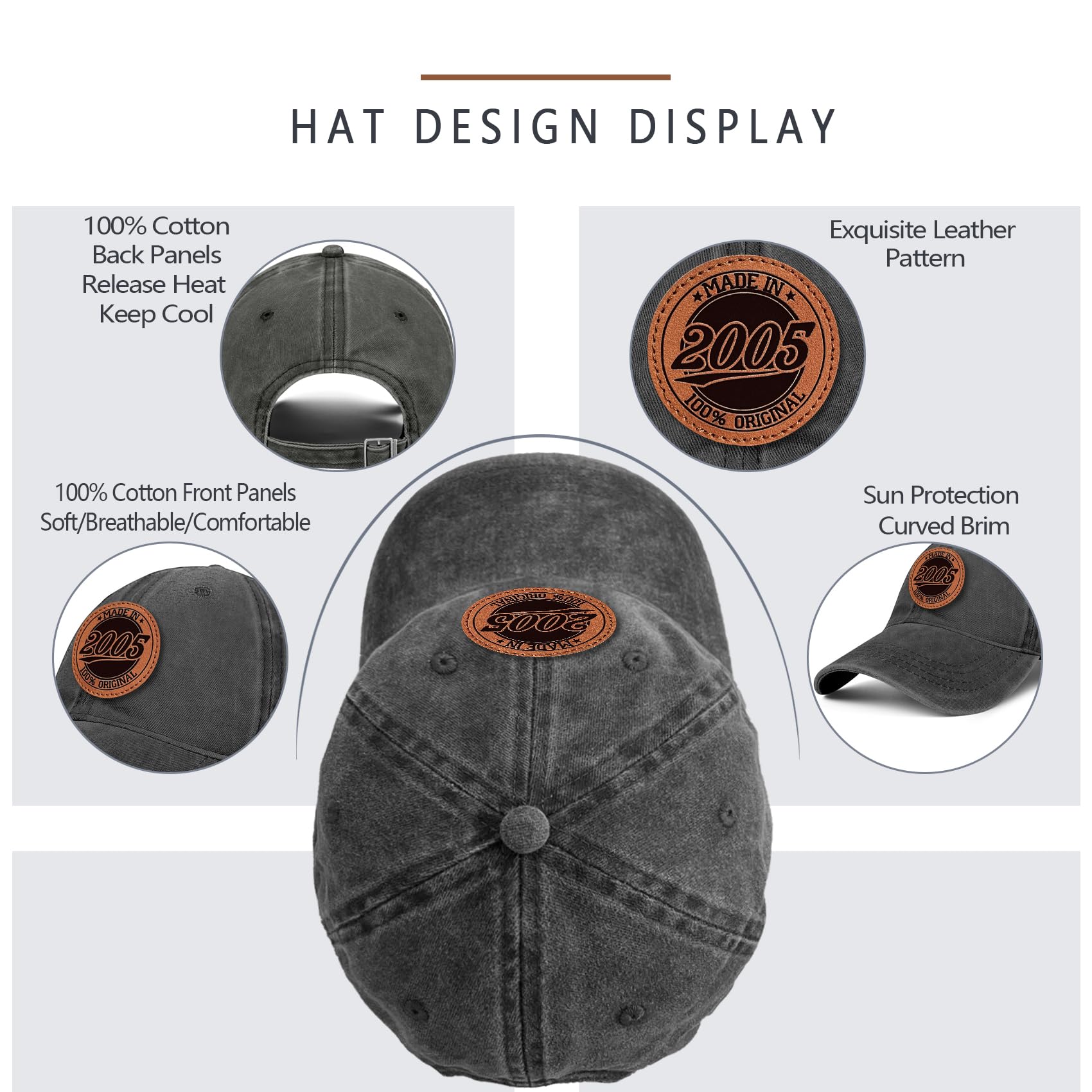 21st Birthday Gifts for Him Birthday Decorations Men Males 21 Year Old Birthday Gifts for Son 100% Cotton Hat