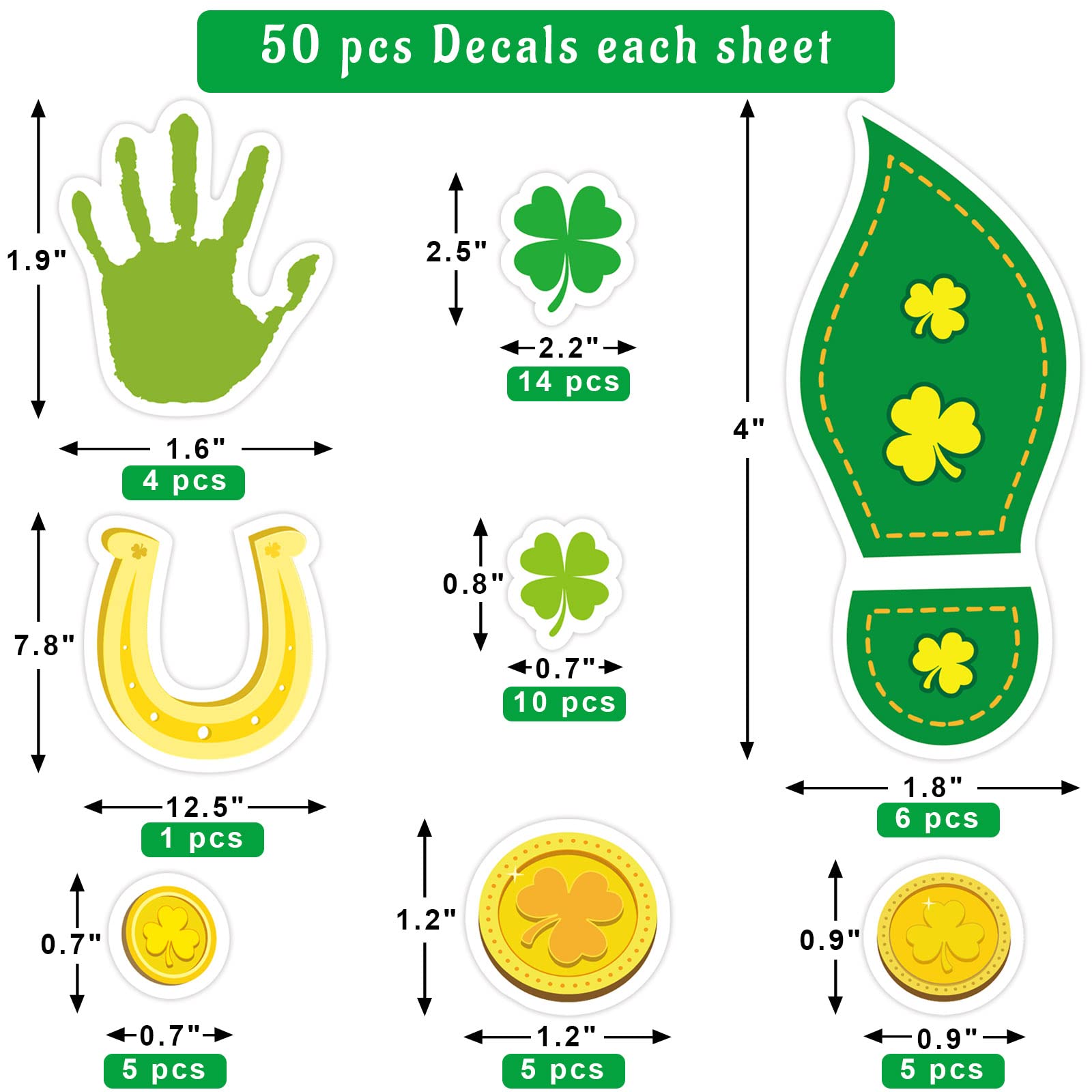 Snapklik.com : 400Pcs Leprechaun Footprint Stickers St Patricks Day ...