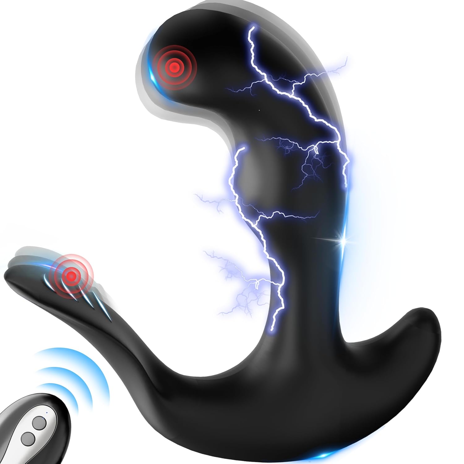Prostate Massager Vibrating Butt Plug Anal Toy Estim Anal Vibrators Male Sex Toy with 5 Electric Shock 10