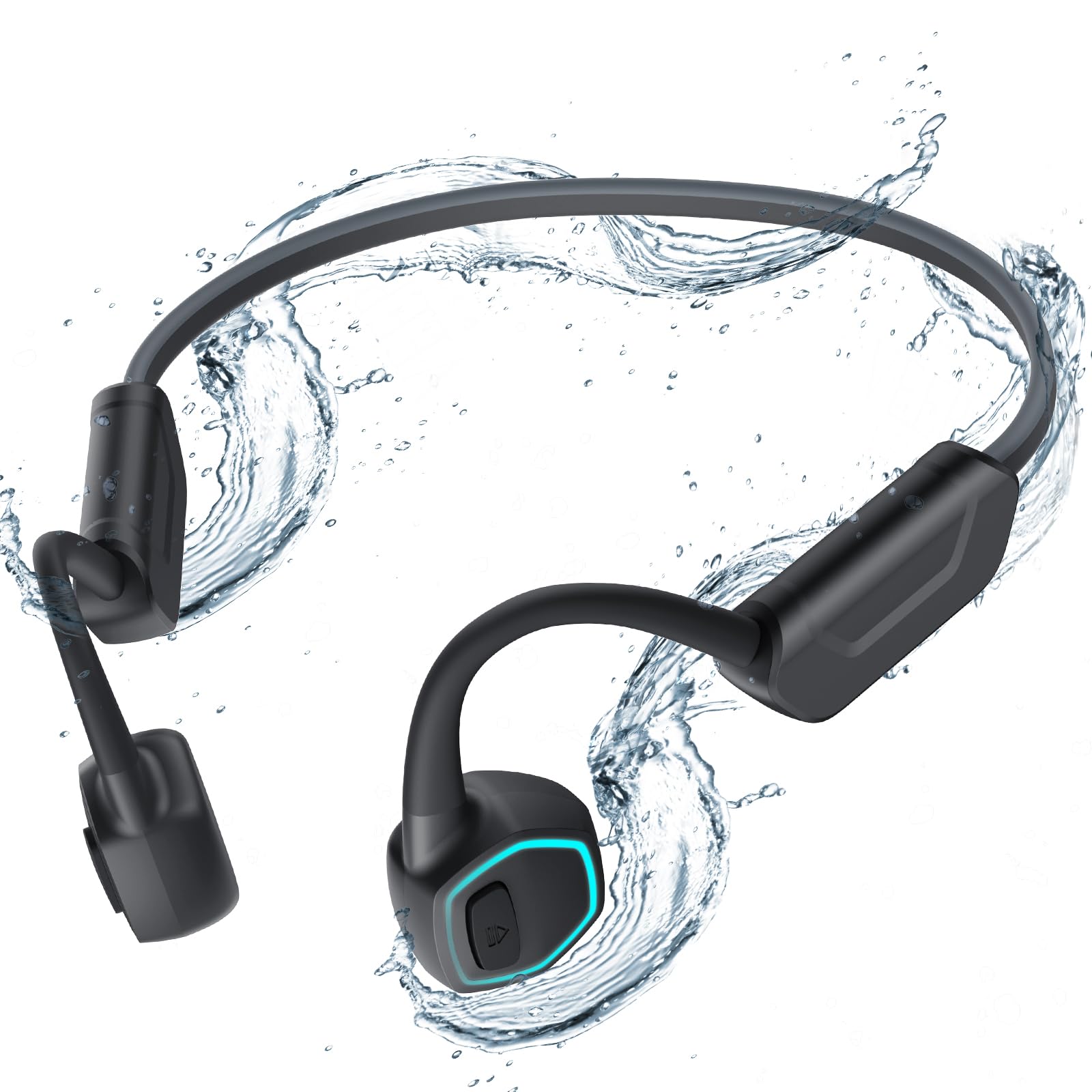 AGPTEK X15 Waterproof MP3 Player with Bluetooth 5.3 for Swimming, 32GB Non-in-Ear Bone Conduction Headphones for Running, Cycling, Sports
