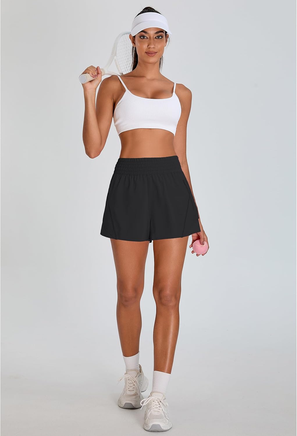 BMJL Women's Athletic Shorts High Waisted 2.5" Running Short with Zipper Pocket Sporty Yoga Gym Workout Shorts - Image 6