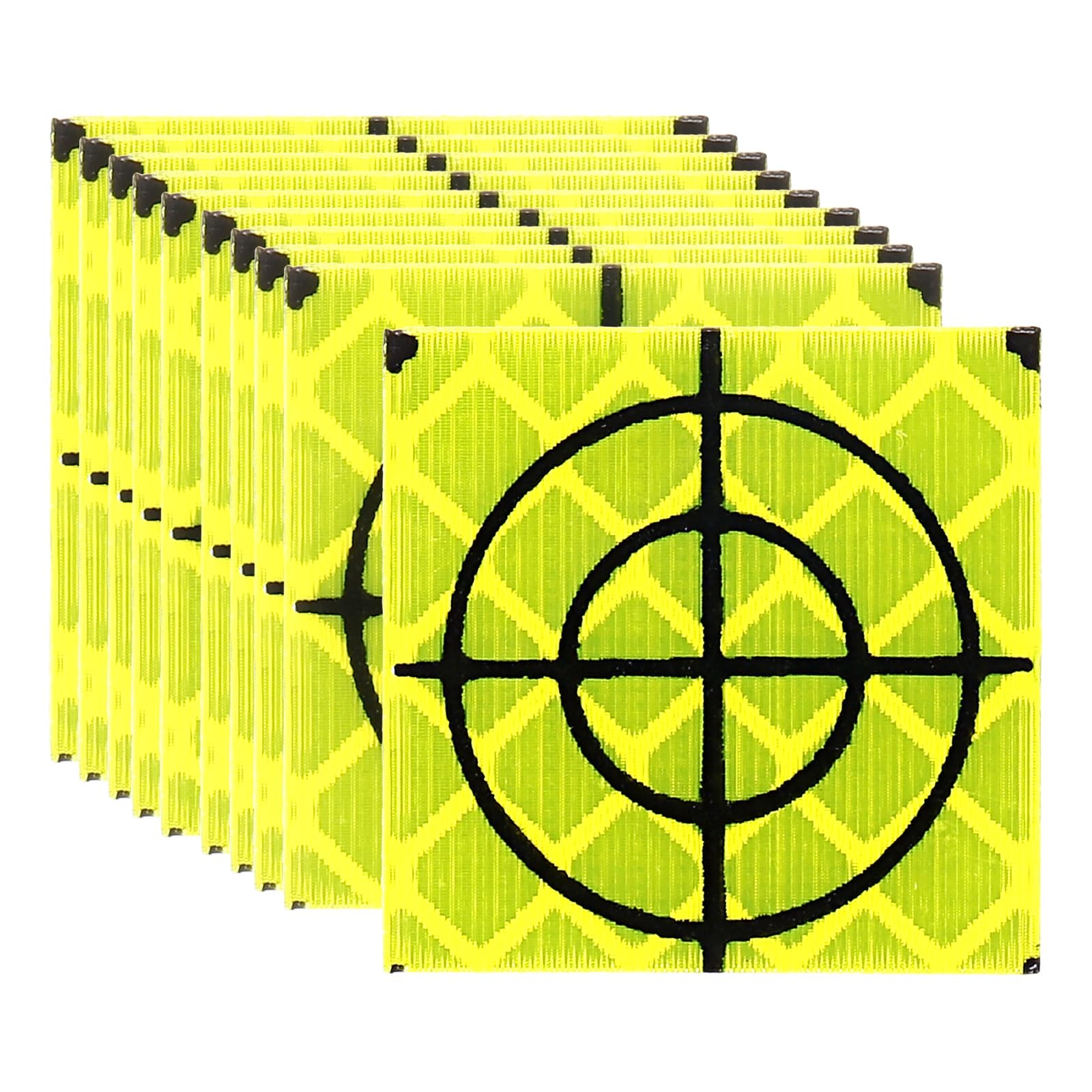 PATIKIL Survey Reflector Target (20x20mm, Yellow Green)(100 Pcs) Self-Adhesive Reflective Sheet Surveying Target Mark Tape, Suit for Total Stations/Ship Inspection/Tunnel Measure