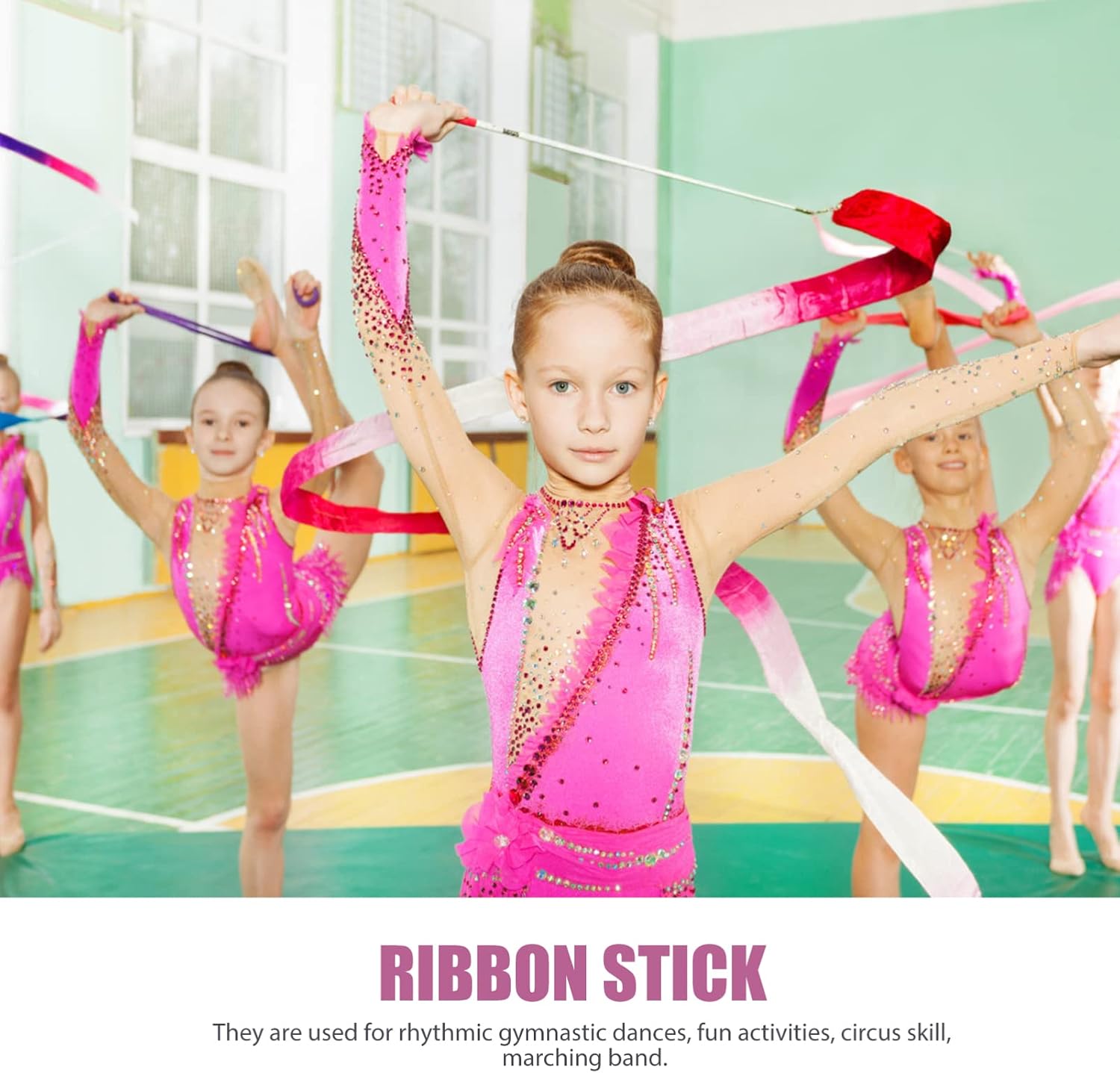 BESTonZON 4pcs Colorful Ribbon Sticks for Dance and Wedding Decorations Quality Streamer Wands for Parties and Events Bright Rainbow Colors to Celebration Atmosphere