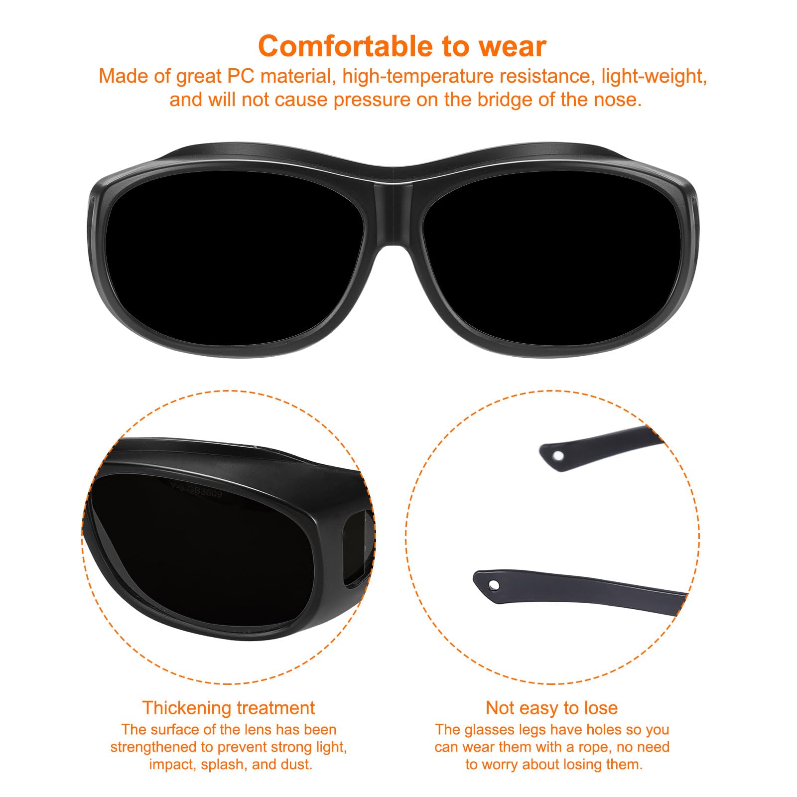 HARFINGTON Occhiali di sicurezza per saldatura IR PPE Occhiali protettivi Lens Occhiali protettivi certificati CE Saldatura Occhiali