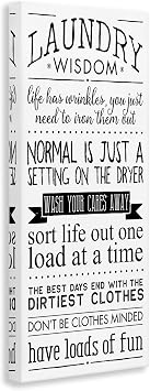Laundry Wisdom Farmhouse Quote, 10 x 24 Inch Canvas Wall Art