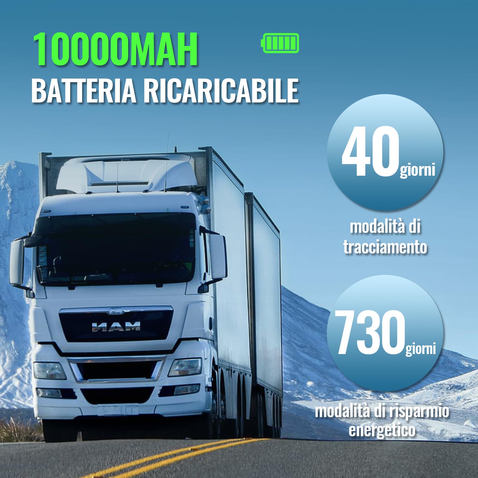 4G Traceur GPS, 10000 mAh Tracker pour Suivi de Longs Trajets, Traqueur Antivol, pour la Gestion des Véhicules et Le Suivi des Actifs - Abonnement Requis
