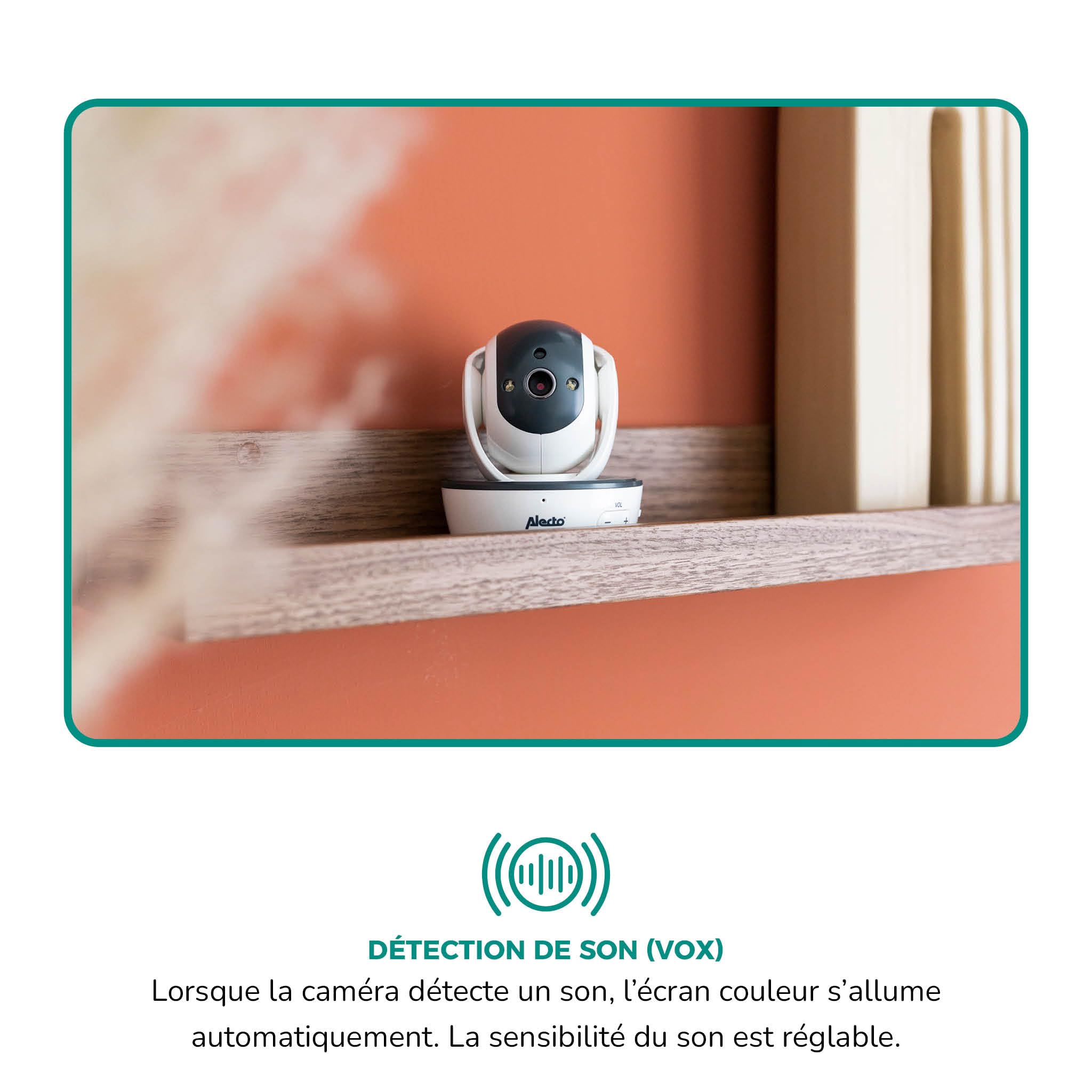 Alecto DVM200M - Babyphone avec caméra et écran couleur 4.3", blanc/anthracite