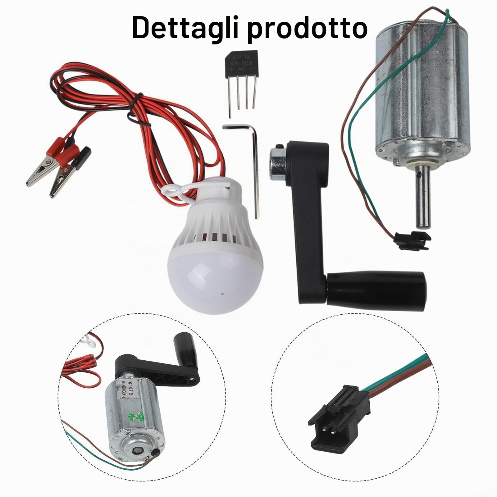 Modello di turbina eolica Breeze fai da te a manovella 12V 80W generatore a magnete permanente adatto per uso domestico o esterno (Set 2)