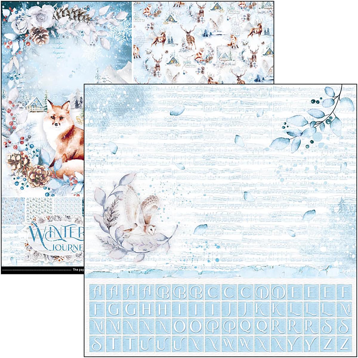 Ciao Bella Winter Journey 12x12 Patterns Pad - 8 Sheets, 190gsm Paper, 12 x 12 inches, white - Image 2