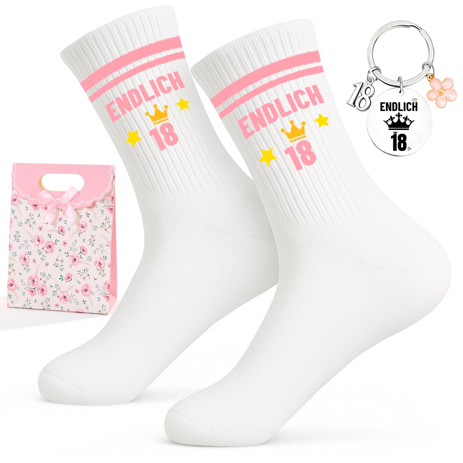Scinzene 18 chaussettes d'anniversaire pour filles, 18 ans, cadeau d'anniversaire pour fille