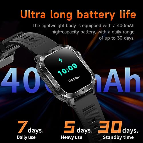 Miniatura 6 de Yihou Relojes inteligentes para hombres, relojes militares, monitor de salud con monitor de frecuencia cardíaca, rastreador de sueño, reloj