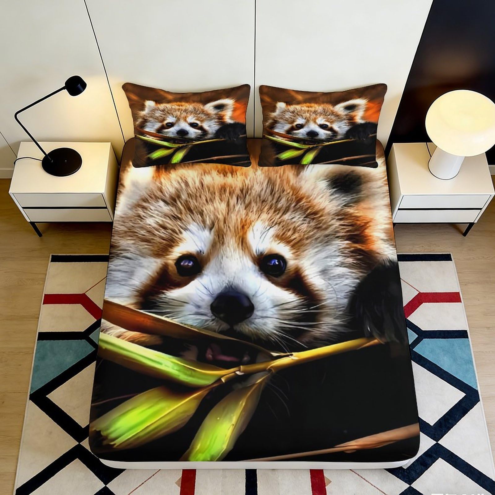 Kzqnxhjprl Style-10 3D Printed Red Panda Fitted Sheet Microfiber Soft Animal Forest Bed Cover For Bedroom Dorm Mattress Decor 90X200x25cm