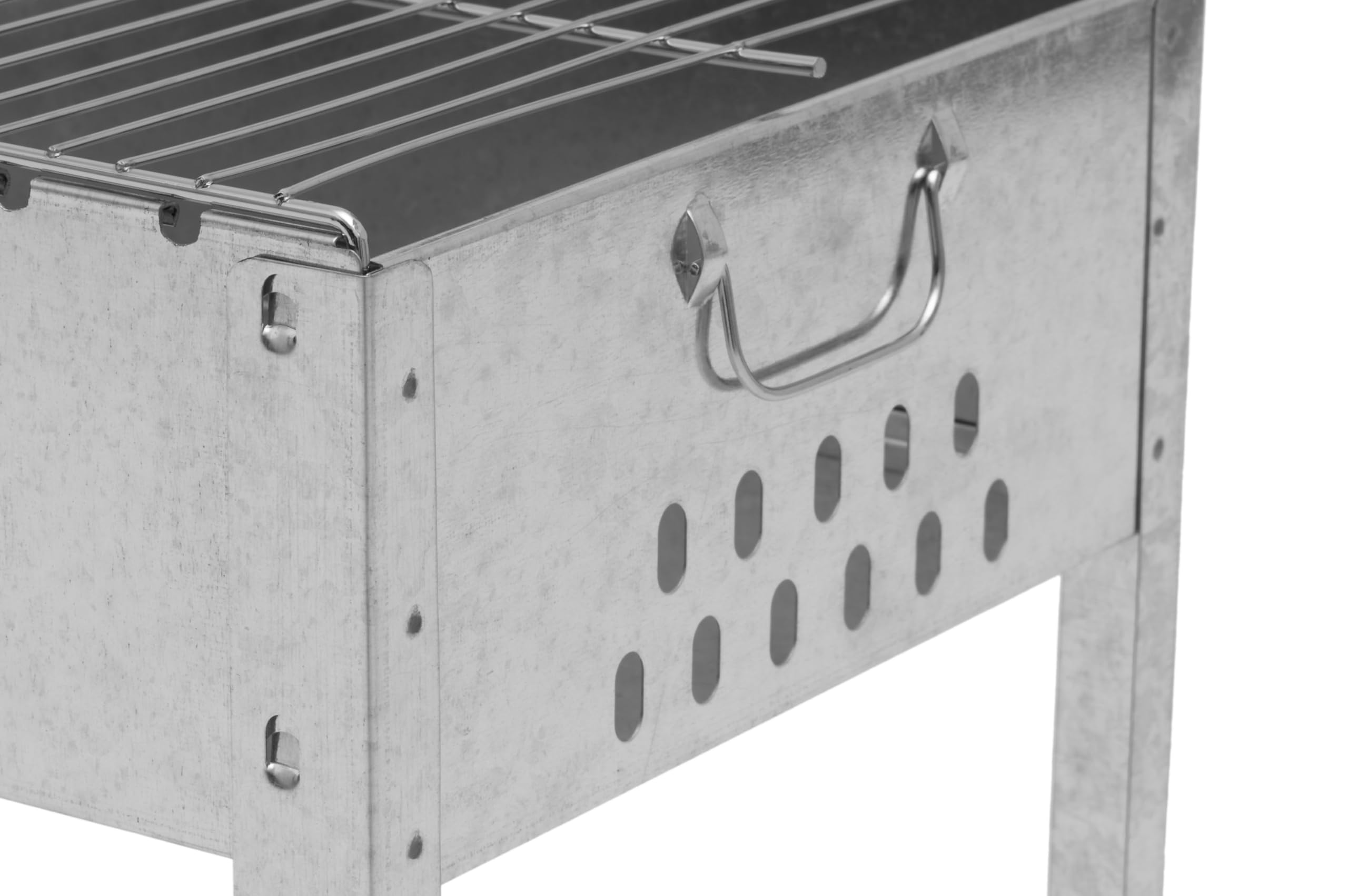Mangal - Barbecue per spiedini, 50 x 30 x 50 cm, con 6 spiedini in acciaio INOX e griglia