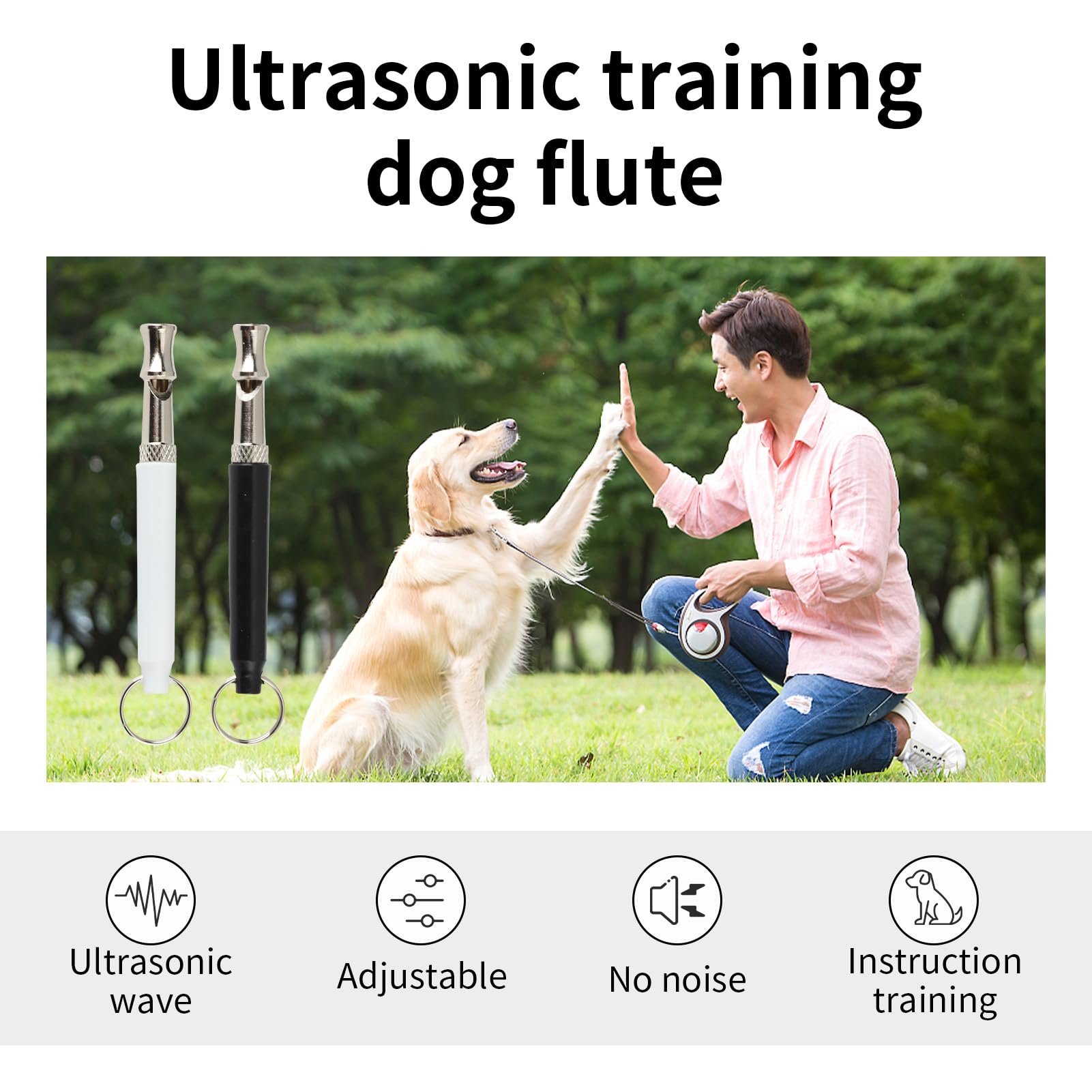 2 Pièces Sifflet de Rappel pour Chien, Sifflet Ultrason Chien, Fréquence Ultra-Haute Silencieuse, Outil de Rappel Sifflet Chien, Sifflet Réglable, Idéal pour l’Entraînement des Chiens