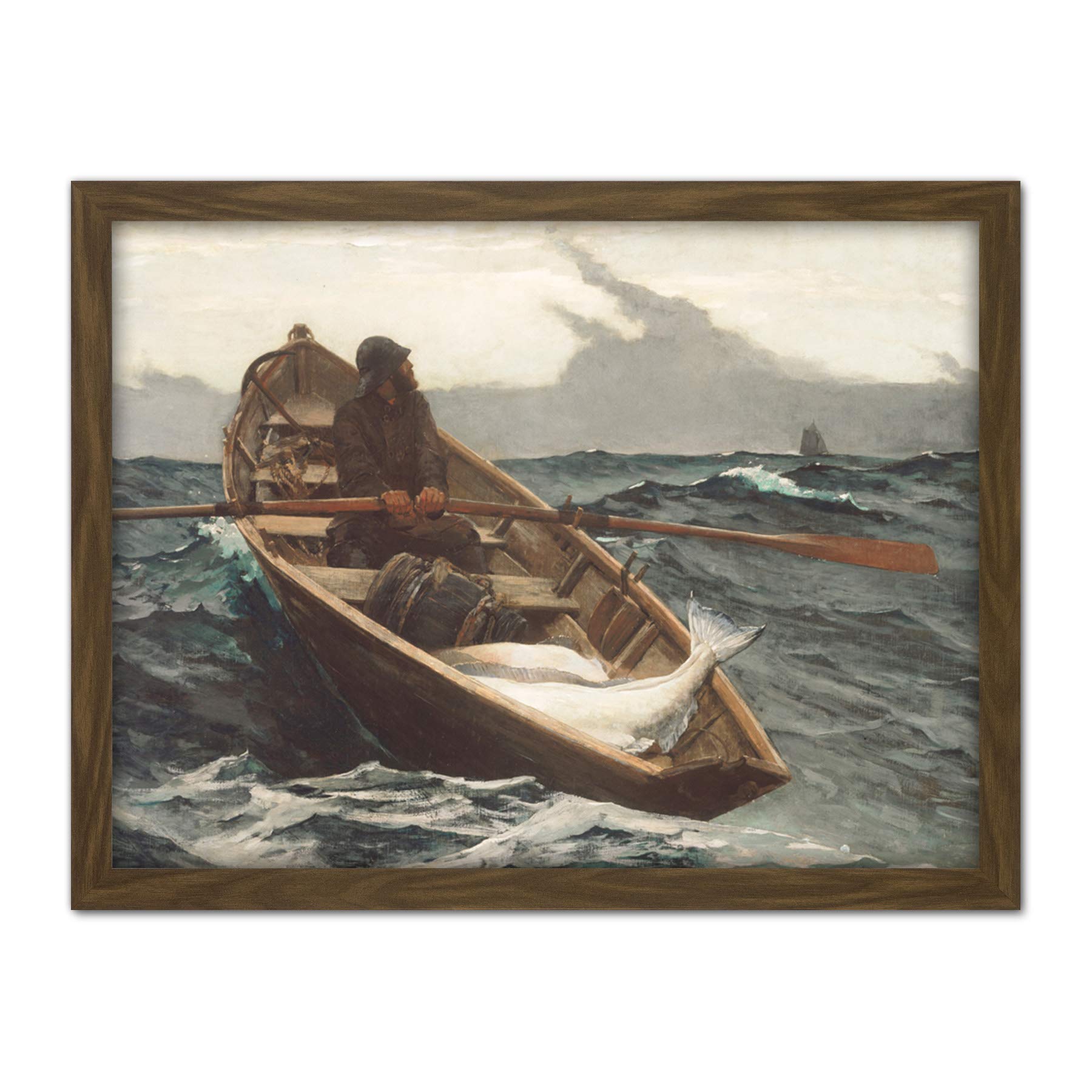 Winslow Homer The Fog Warning Large Framed Art Print Poster Wall Decor 18x24