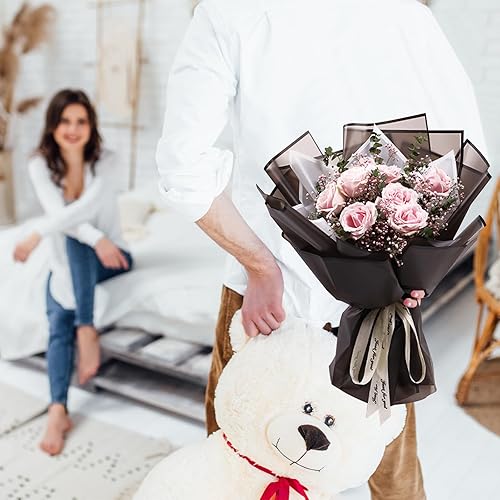 Vista 149 de NESCCI Papel de regalo de flores de 20 hojas, papel de regalo de ramo floral impermeable, suministros de floristería, papel de embalaje para regalo