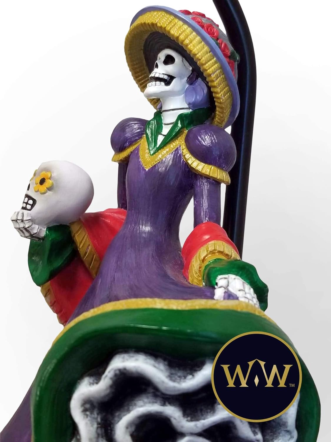 World of Wonders Catrina Figurine Decorative Table Lamp with Shade | Lamp for Bedroom and Table Lamps Bedside | Day of The Dead Bedroom Decor | Tables Lamps for Living Room - 20"