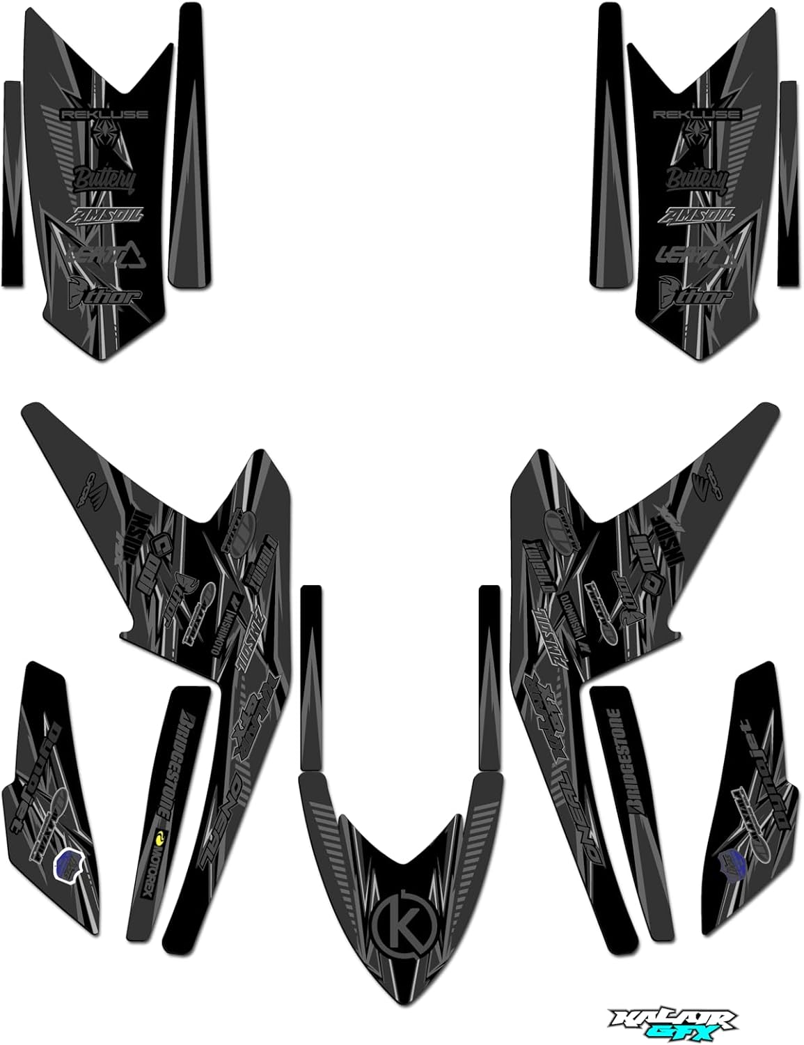 Graphics Kit for Arctic cat DVX400 DVX-400 (2005-2008) Shred Series Orange 16 Mil - ATV UTV Custom Racing Graphics Stickers Decals Kit, no-plastics