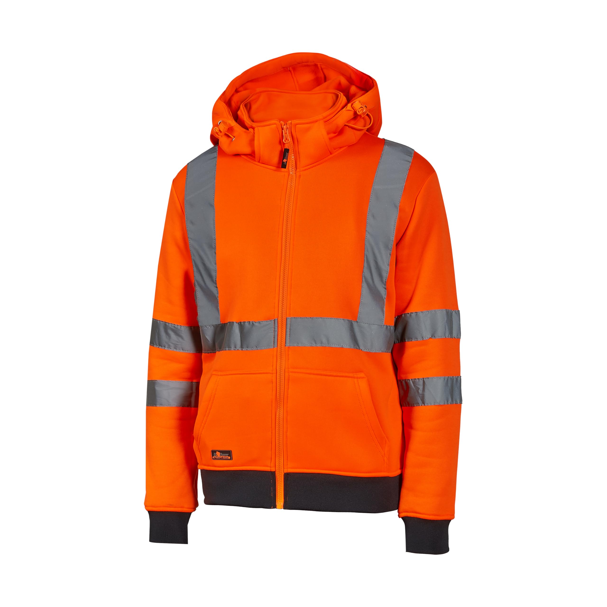 U-Power MELODY, Felpa, Abbigliamento da lavoro confortevole, Tessuto Softshell, Cappuccio rimovibile e regolabile, Giacca con zip intera, Tasche larghe sul fondo, Collo alto (ORANGE FLUO_M)