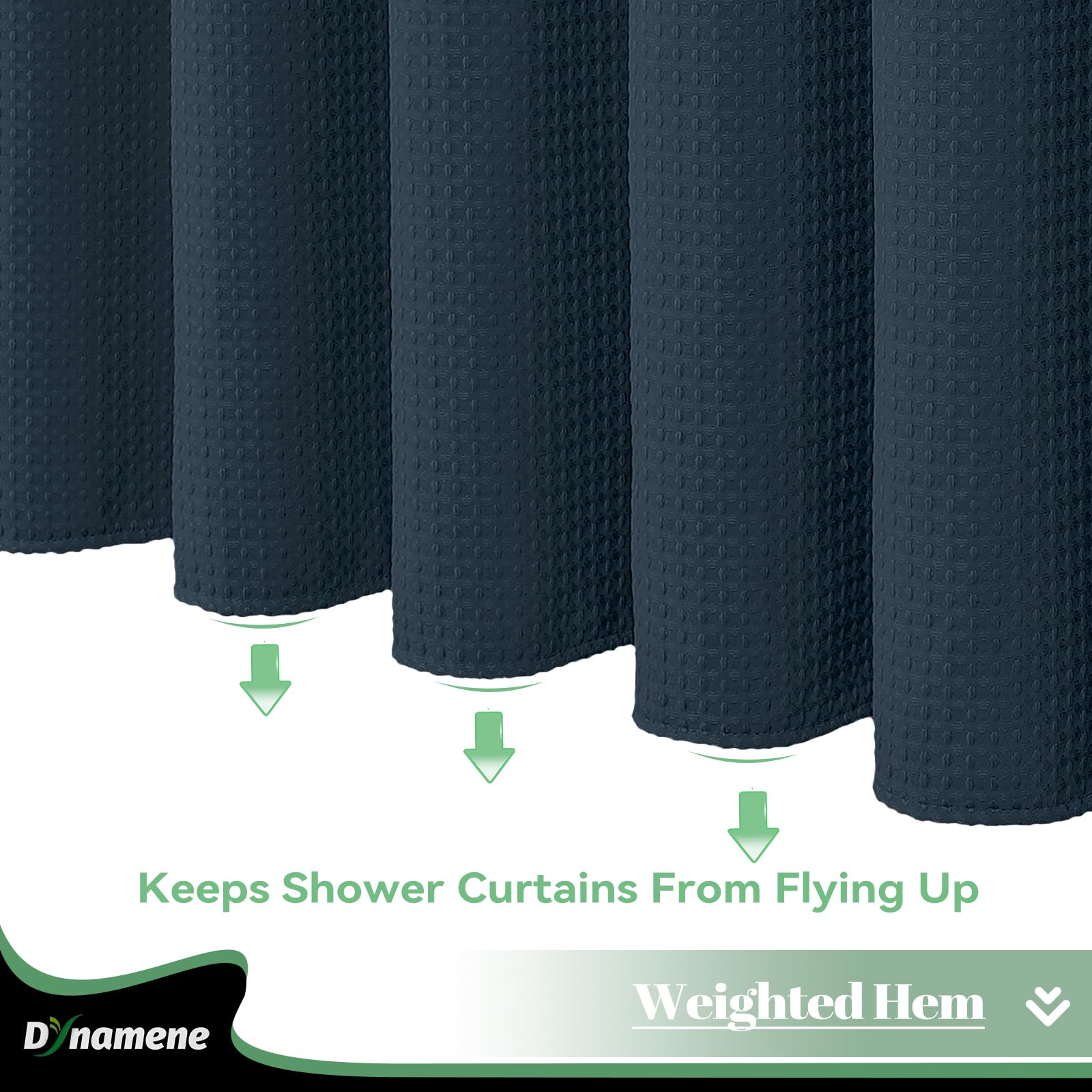 Dynamene Cortina de ducha de tela con forro a presión, cortinas de ducha de hotel para baño, lavable, impermeable, con ganchos de plástico, ventana superior de malla, 72 x 72 pulgadas