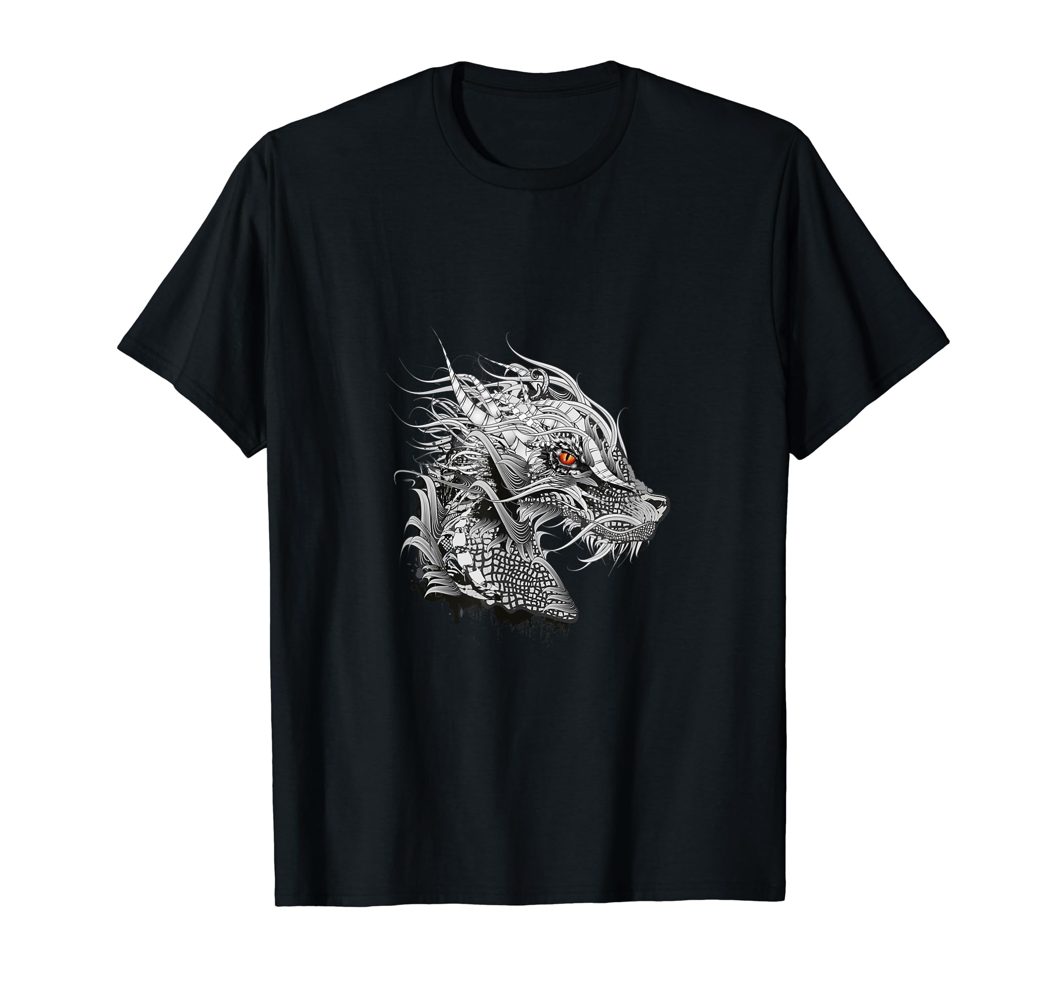 namo-TeeArtfully Designed Mystical Dragon Head T-Shirt