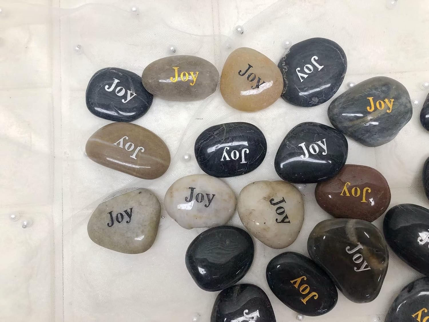 Wholesale Inspirational Word River Stones Etched Bulk Lot 40pcs Big Stones Joy (100pcs)