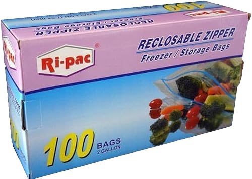 Ri Pac Resealable Plastic Bags, Clear Storage Bag (13 x 16 In, 100 Pack)