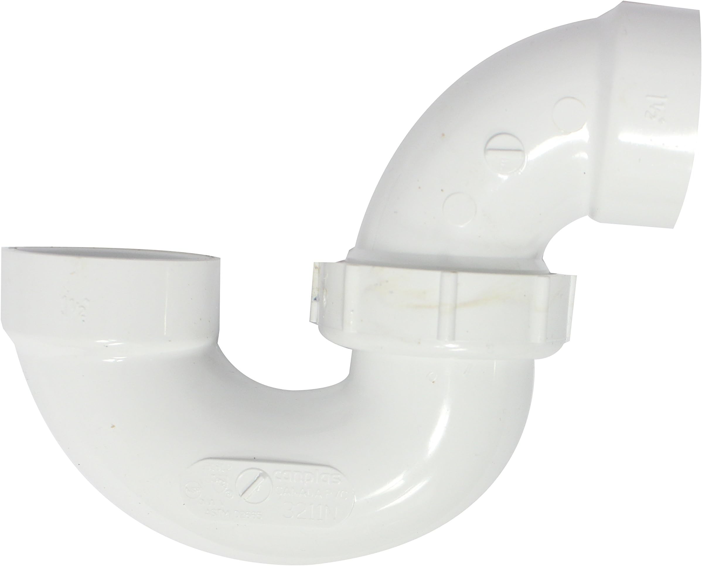 Canplas 193211N PVC DWV P-Trap with Union, 1 1/2-Inch, White